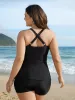 Plain Back Crisscross Swim Top sold by Bloomchic