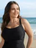 Plain Back Crisscross Swim Top sold by Bloomchic