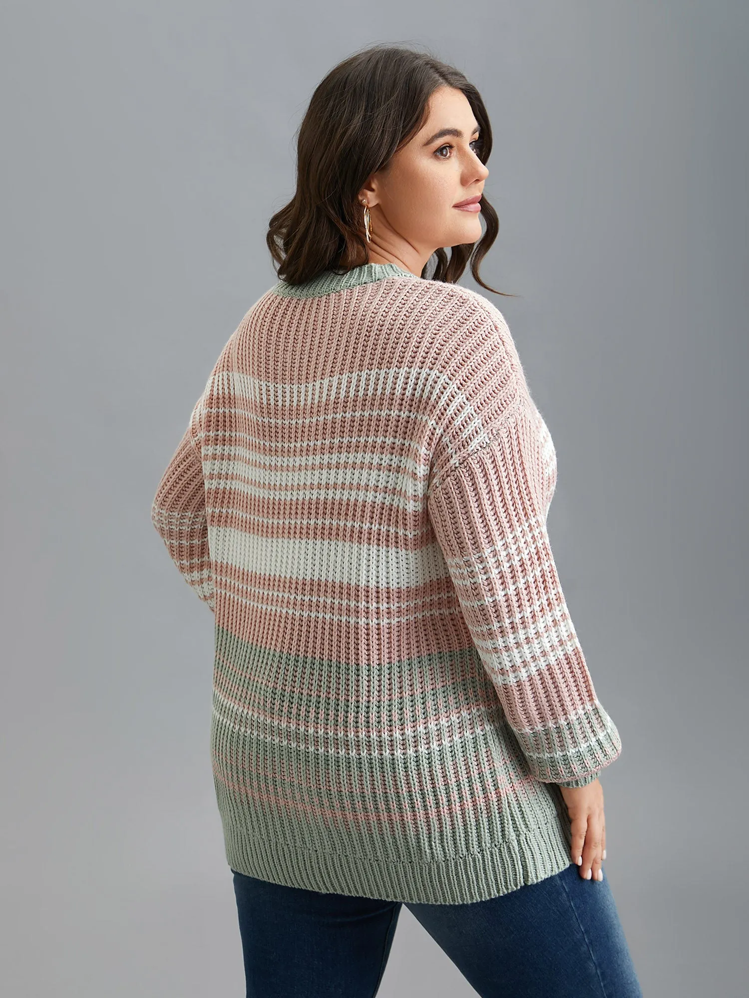 Striped Contrast Colors Ribbed Pullover sold by Bloomchic product image thumbnail 2