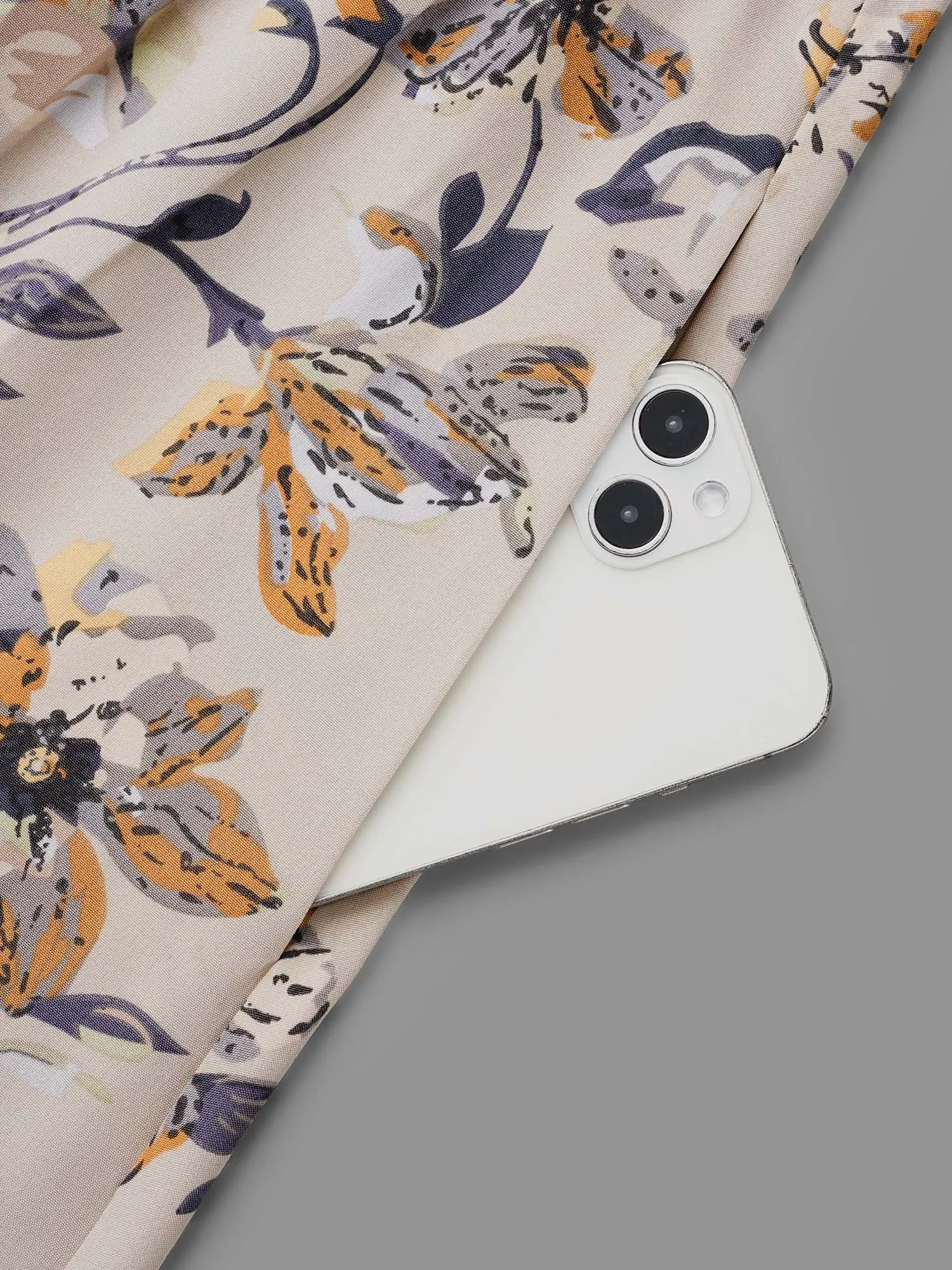 Floral Stretchy Waist-Cinched Pocket Dress sold by Bloomchic product image thumbnail 5