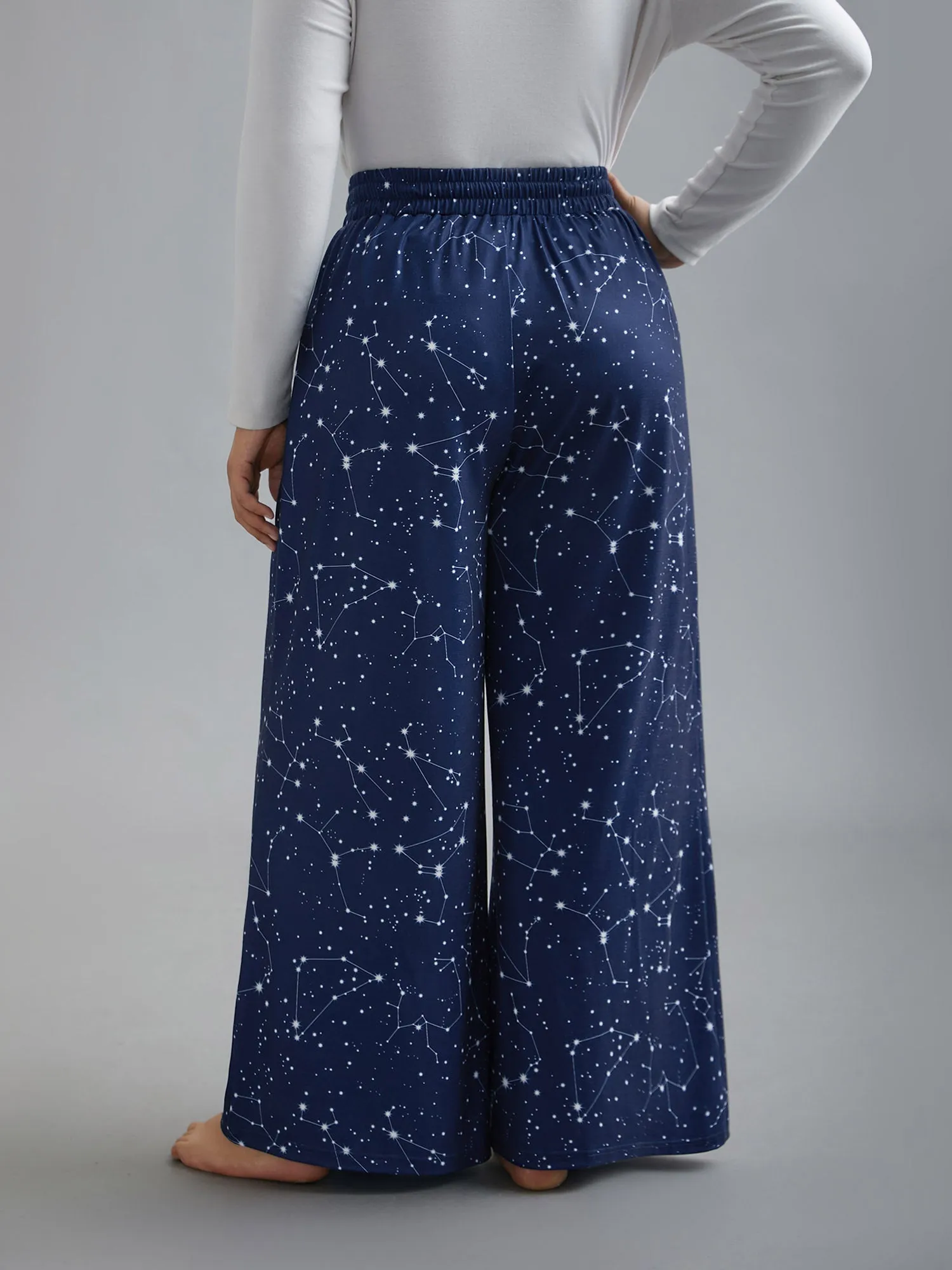 Celestial Print Stretchy Waist Lounge Bottoms sold by Bloomchic product image thumbnail 4