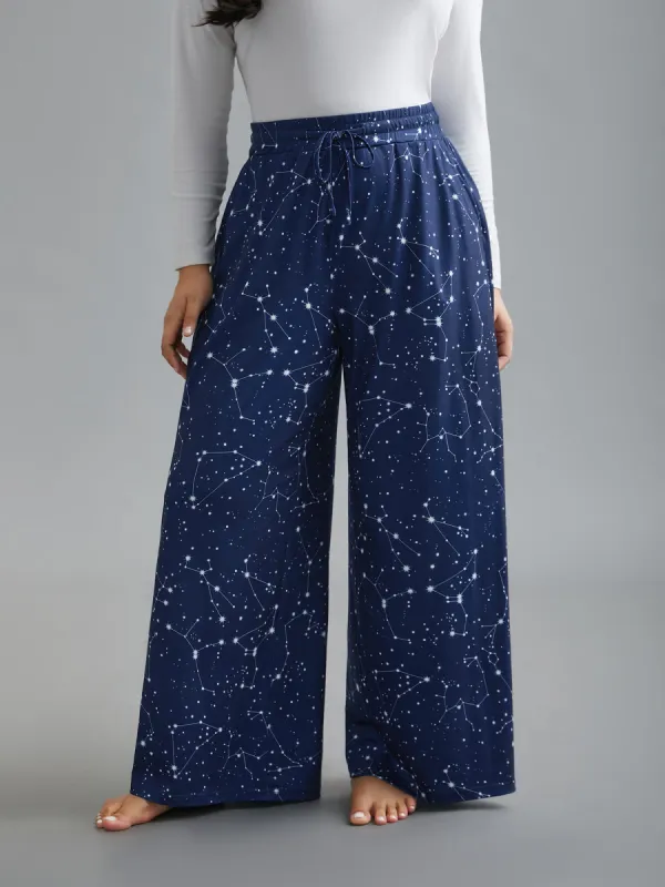 Celestial Print Stretchy Waist Lounge Bottoms sold by Bloomchic