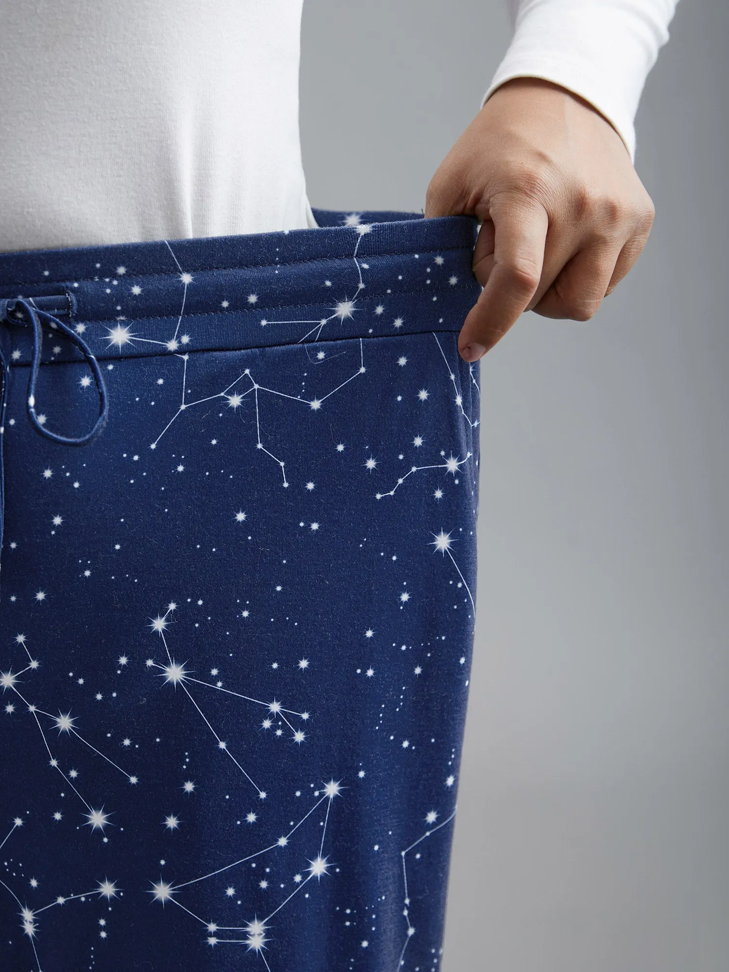 Celestial Print Stretchy Waist Lounge Bottoms sold by Bloomchic product image thumbnail 3