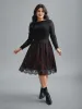 Floral Crochet Lace Mesh Stretchy Skirt sold by Bloomchic