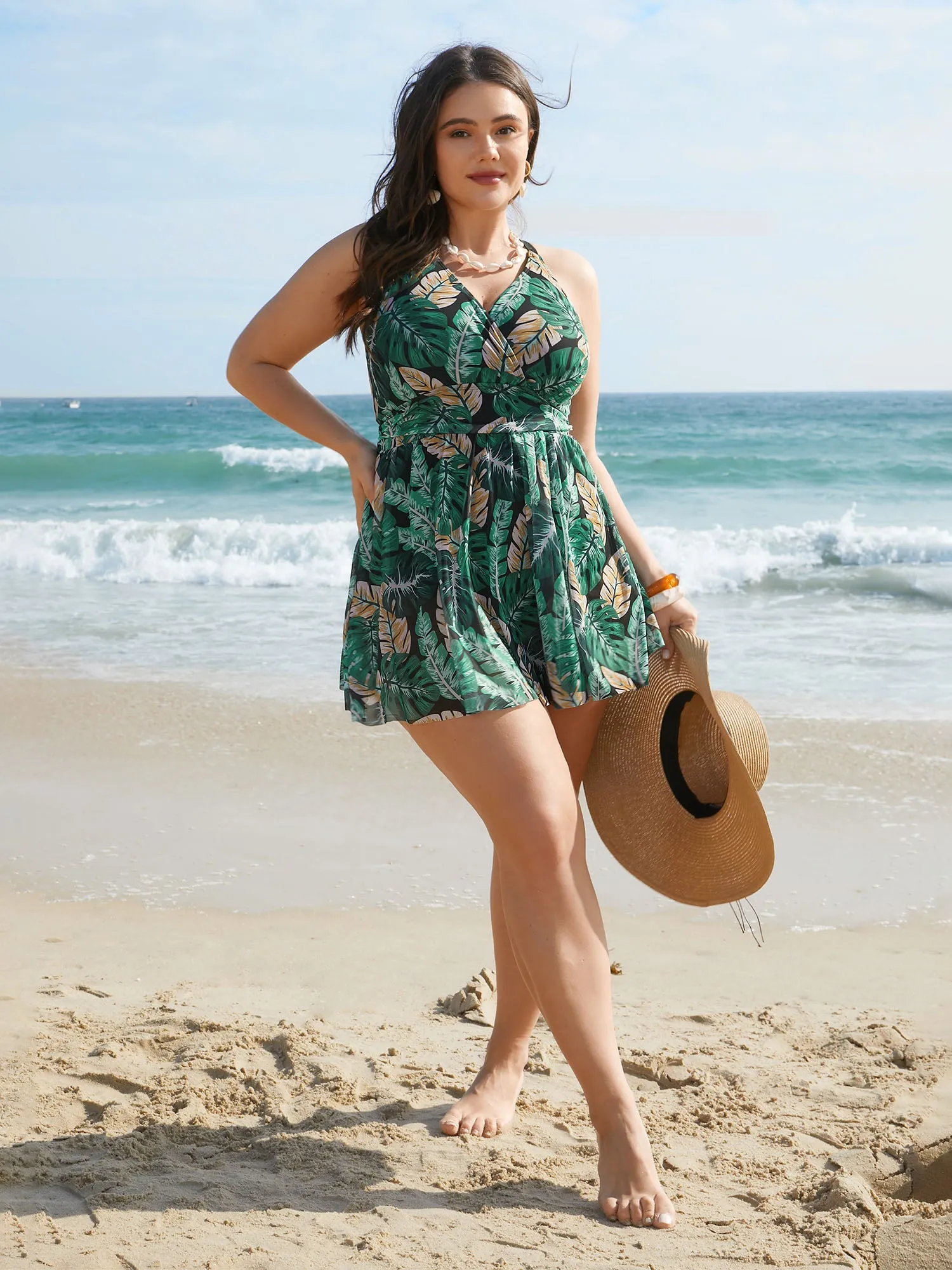 Tropical Print Bust Defining Swim Dress sold by Bloomchic product image thumbnail 4
