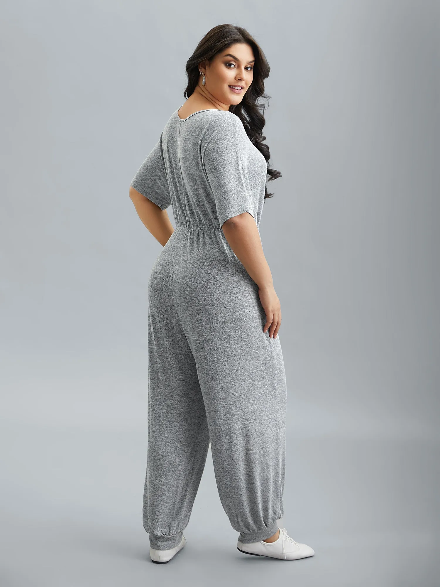 Supersoft Button Drawstring Straight Jumpsuit sold by Bloomchic product image thumbnail 5