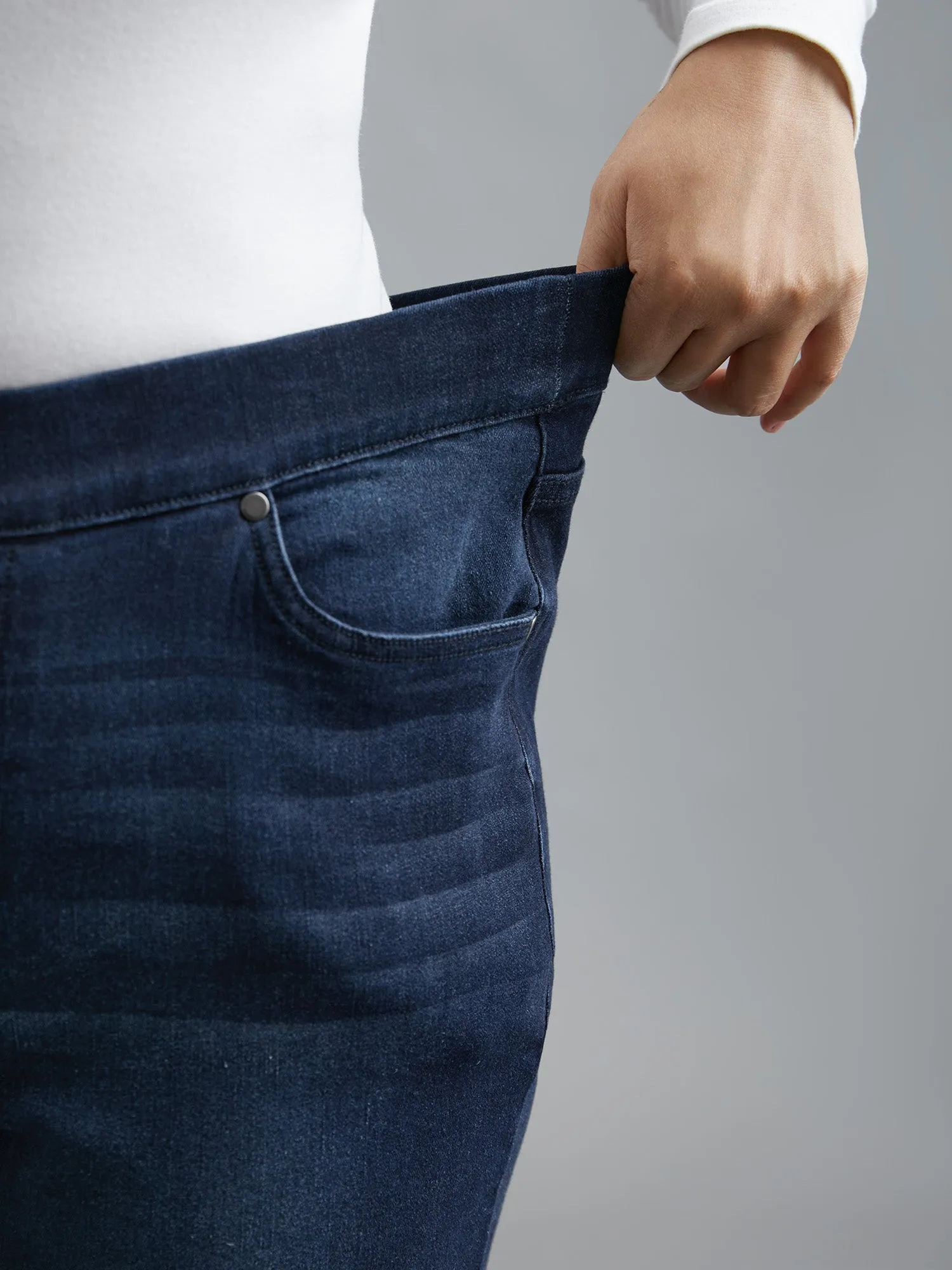 Elastic Waist Pocket Bootcut Jeans sold by Bloomchic product image thumbnail 5
