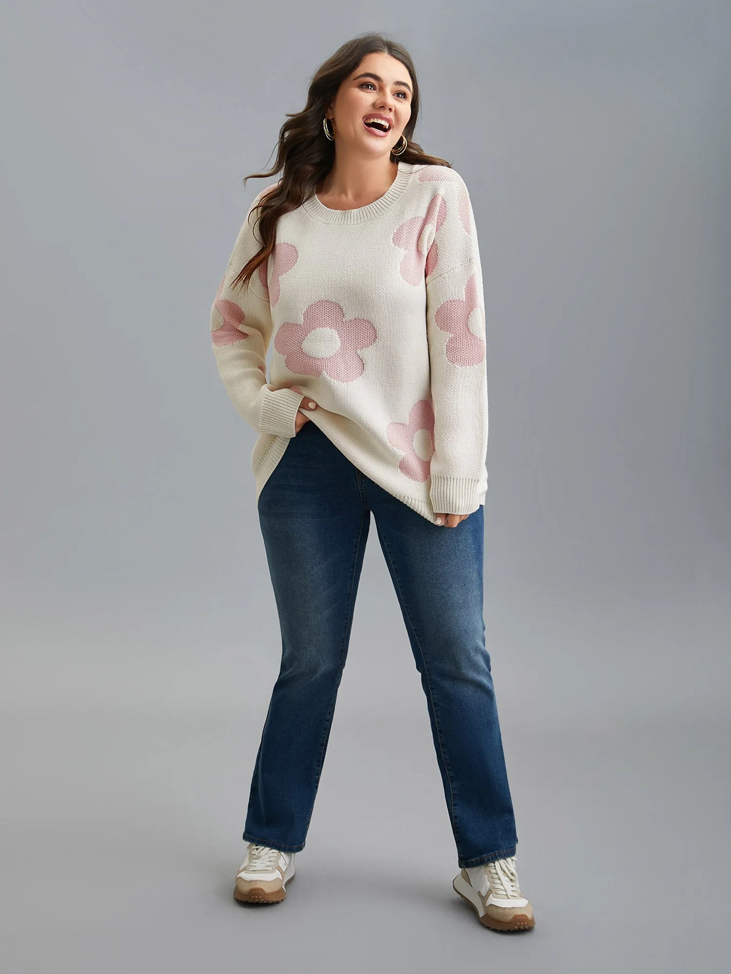 Round Neck Floral Pattern Pullover sold by Bloomchic product image thumbnail 3