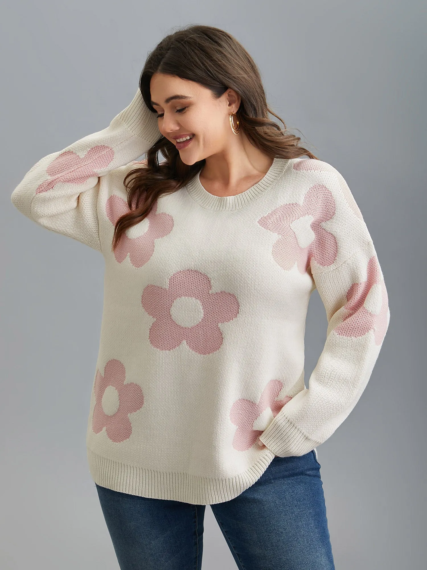 Round Neck Floral Pattern Pullover sold by Bloomchic product image thumbnail 4
