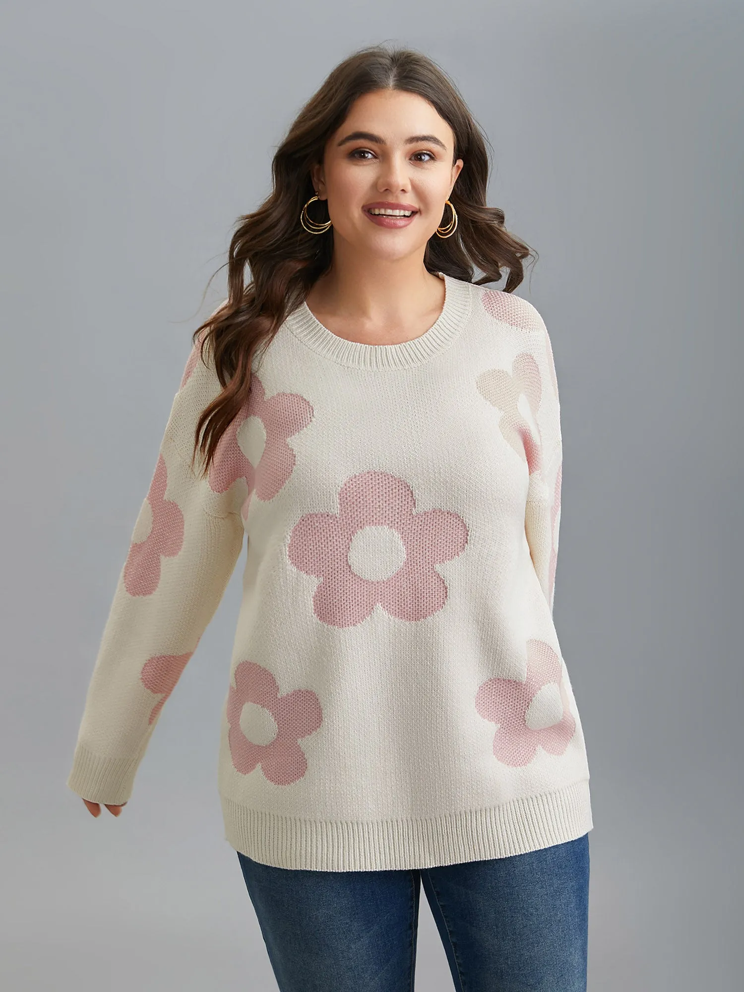 Round Neck Floral Pattern Pullover sold by Bloomchic product image thumbnail 5