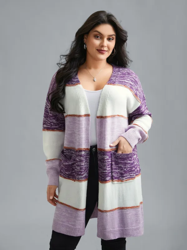 Color Block Textured Open-Front Cardigan sold by Bloomchic