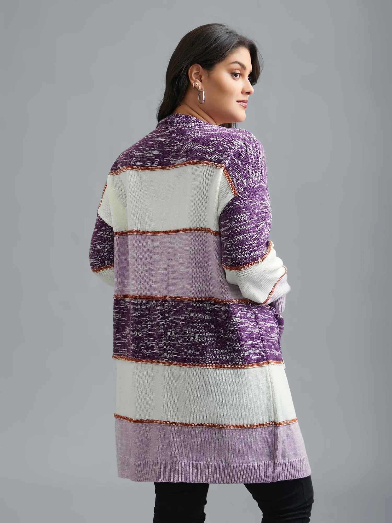Color Block Textured Open-Front Cardigan sold by Bloomchic product image thumbnail 2