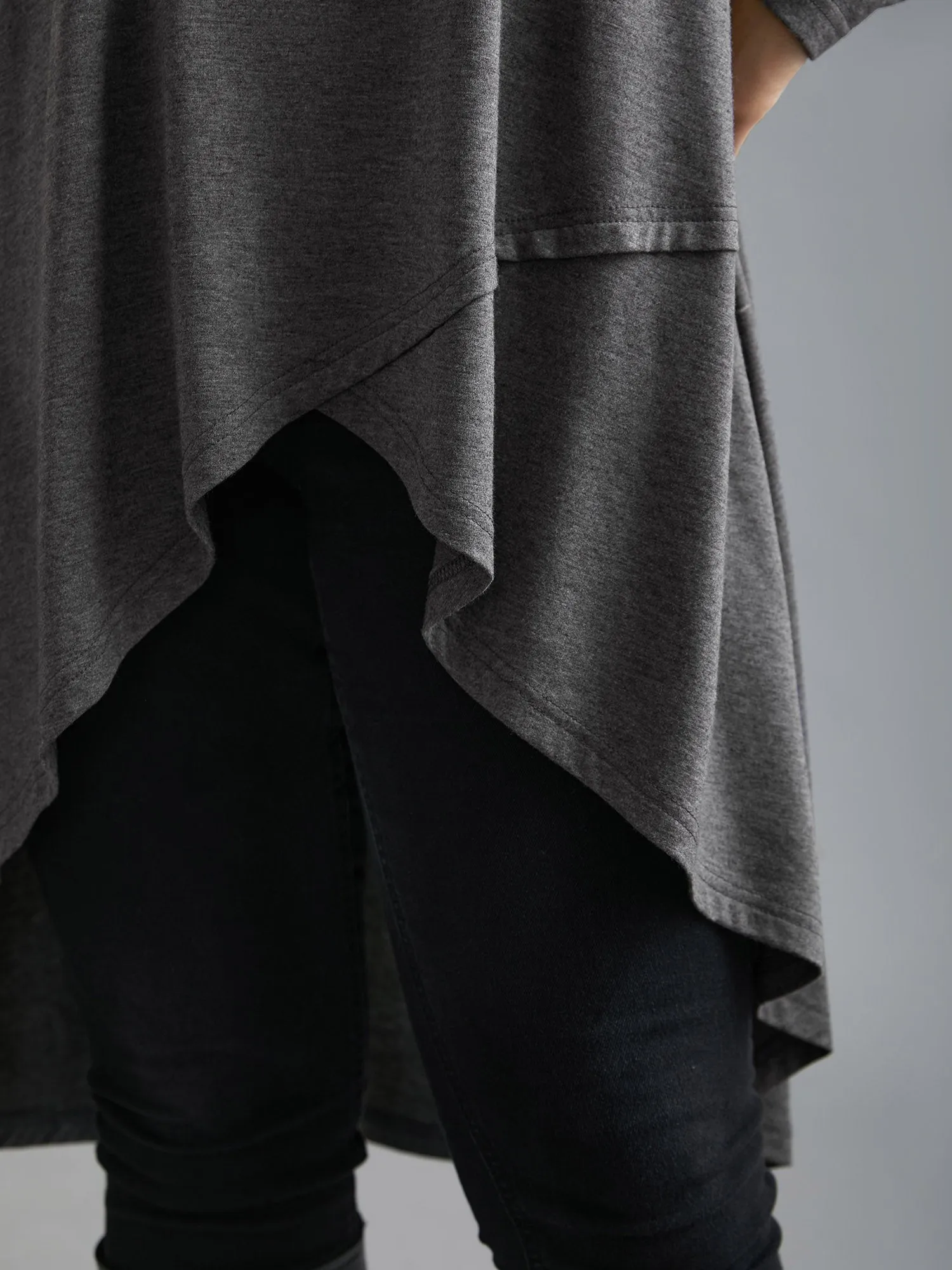 Solid Heather High Low Hem Top sold by Bloomchic product image thumbnail 5