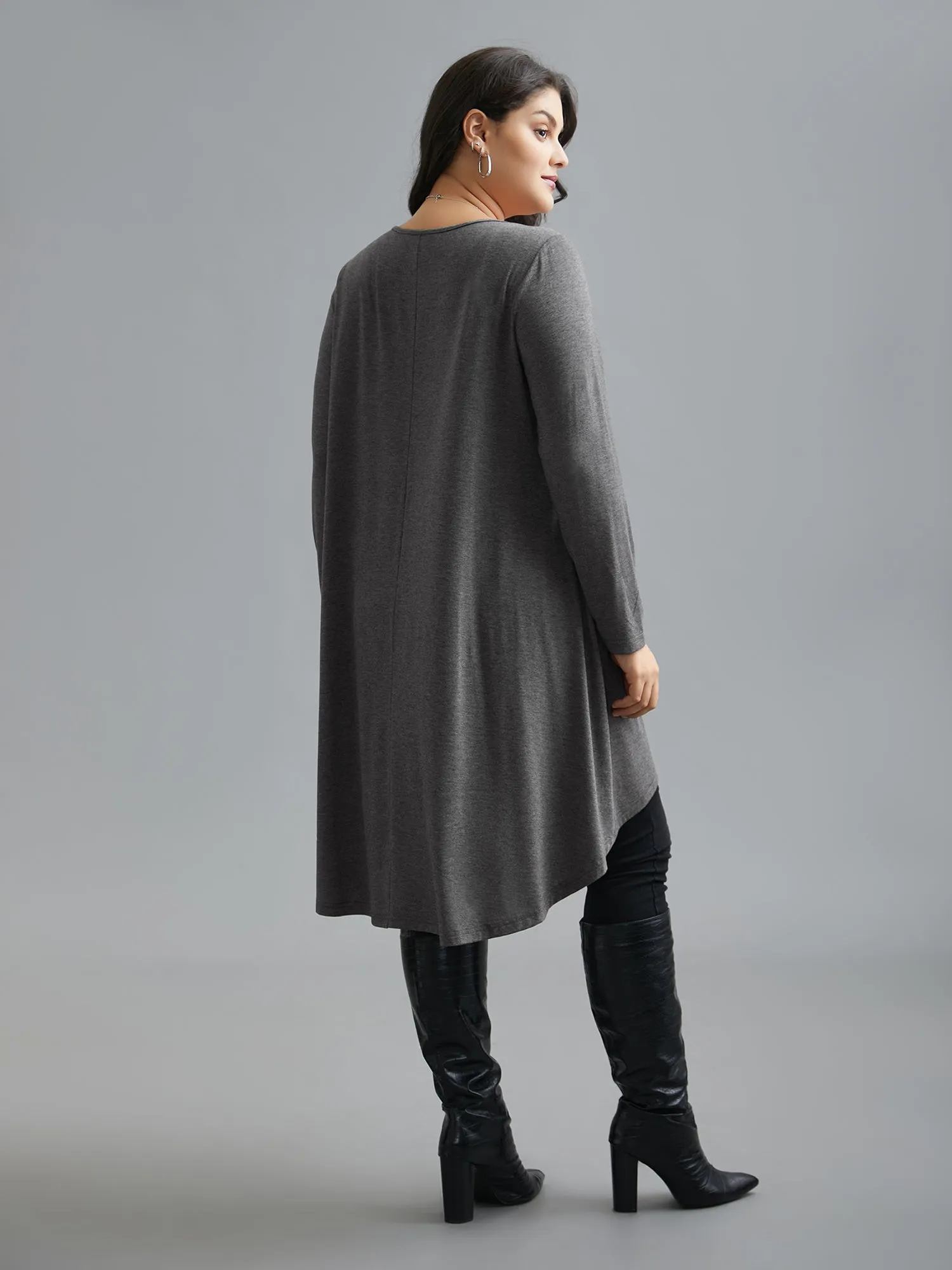 Solid Heather High Low Hem Top sold by Bloomchic product image thumbnail 4