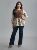 Mixed Texture Floral Combined Blouse sold by Bloomchic