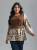Mixed Texture Floral Combined Blouse sold by Bloomchic