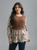 Mixed Texture Floral Combined Blouse sold by Bloomchic