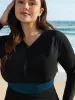 Zipper-Front Tummy Control One-Piece Swimsuit sold by Bloomchic