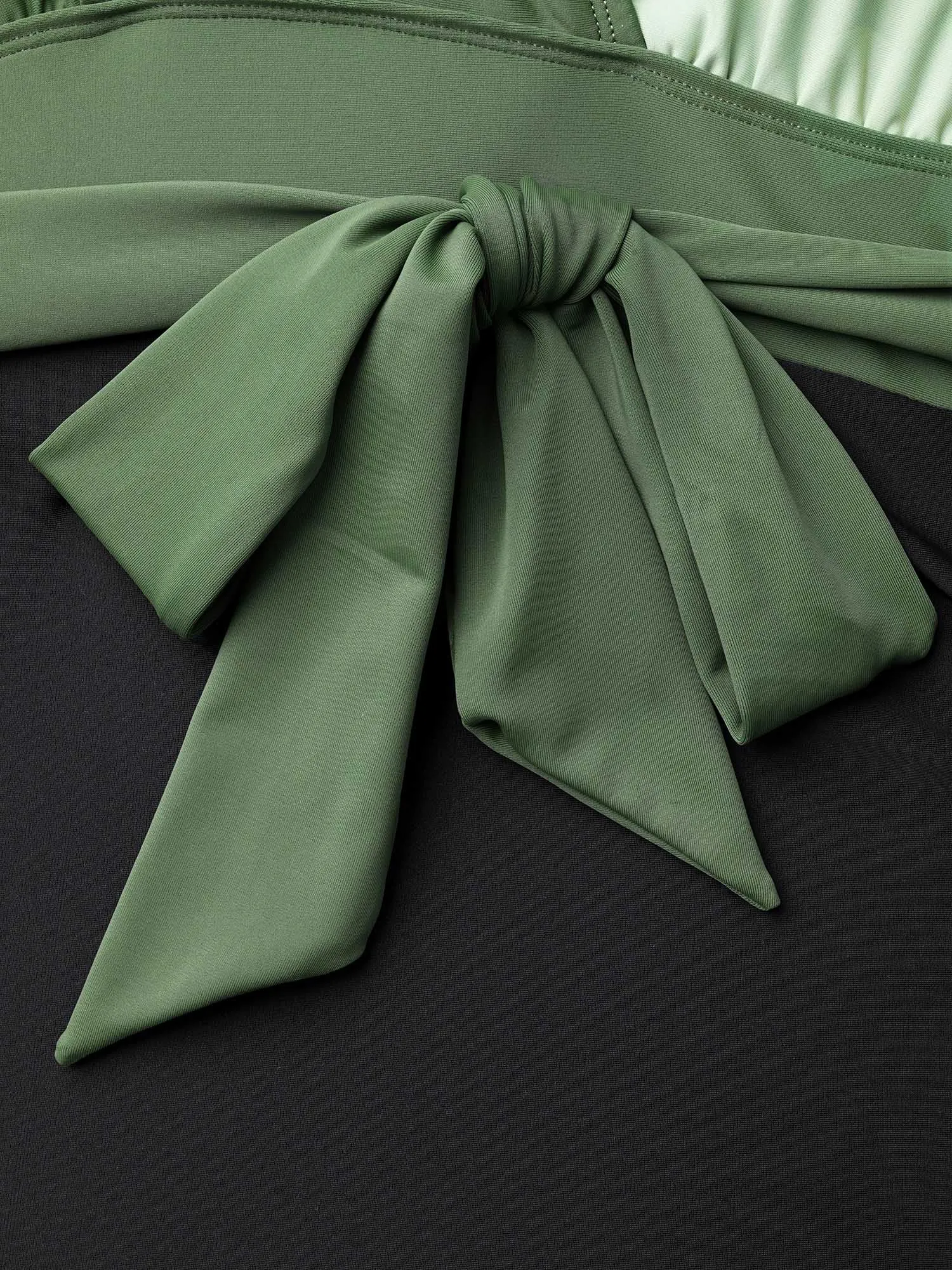 Color Block Waist-Tie One-Piece Swimsuit sold by Bloomchic product image thumbnail 5