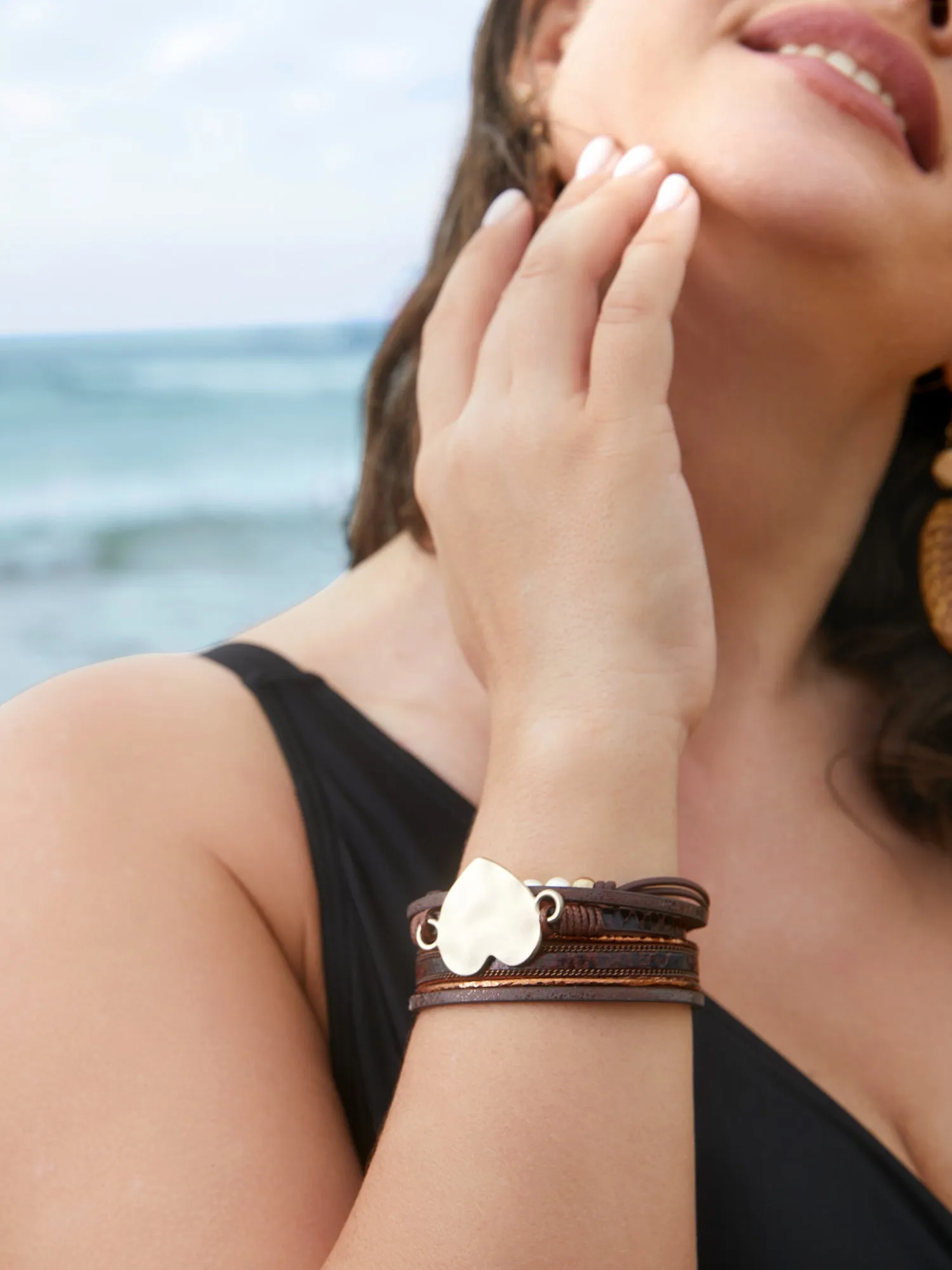 Heart Beaded Stacked Hinge Bracelet sold by Bloomchic product image thumbnail 3