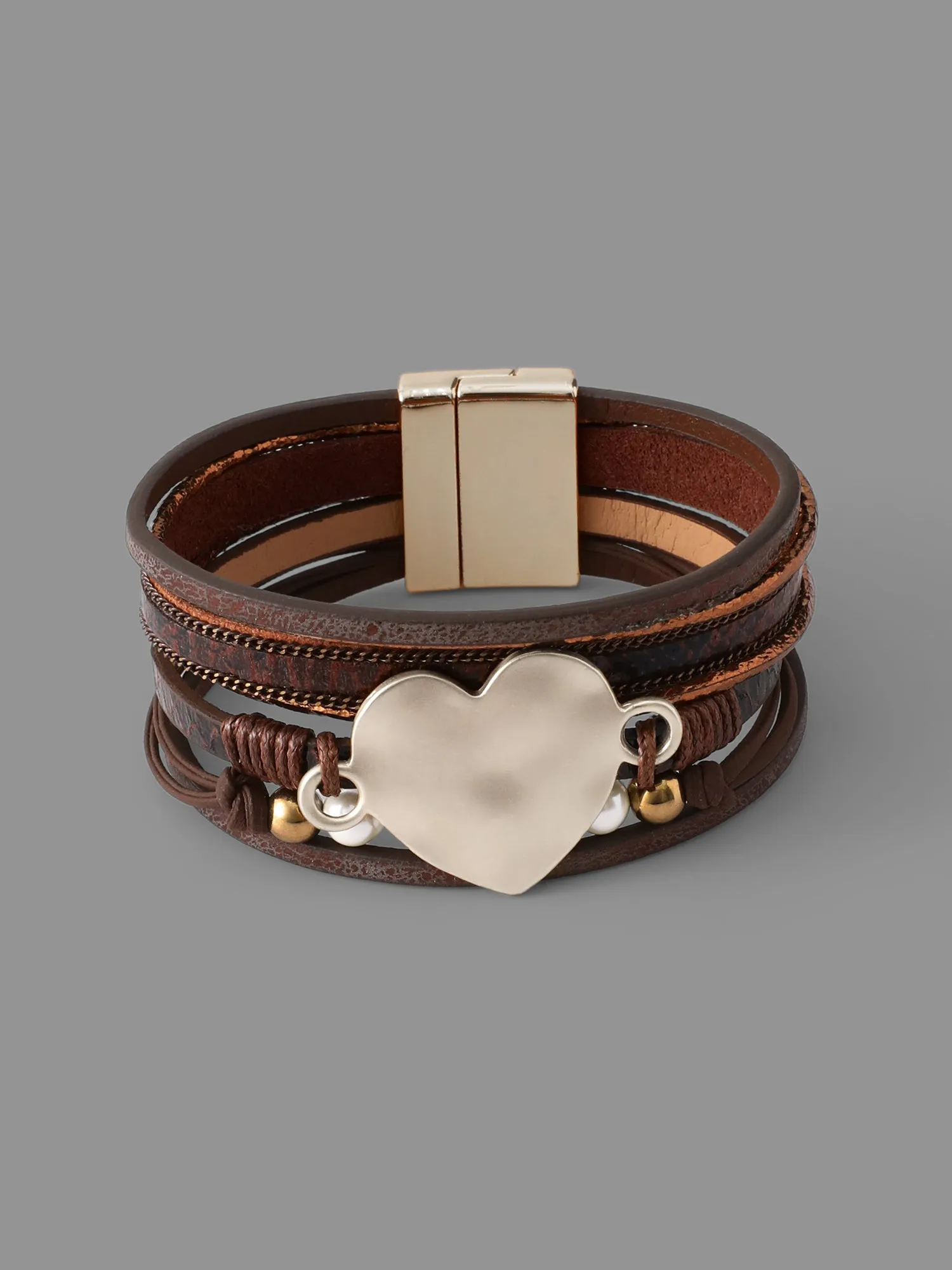 Heart Beaded Stacked Hinge Bracelet sold by Bloomchic product image thumbnail 2