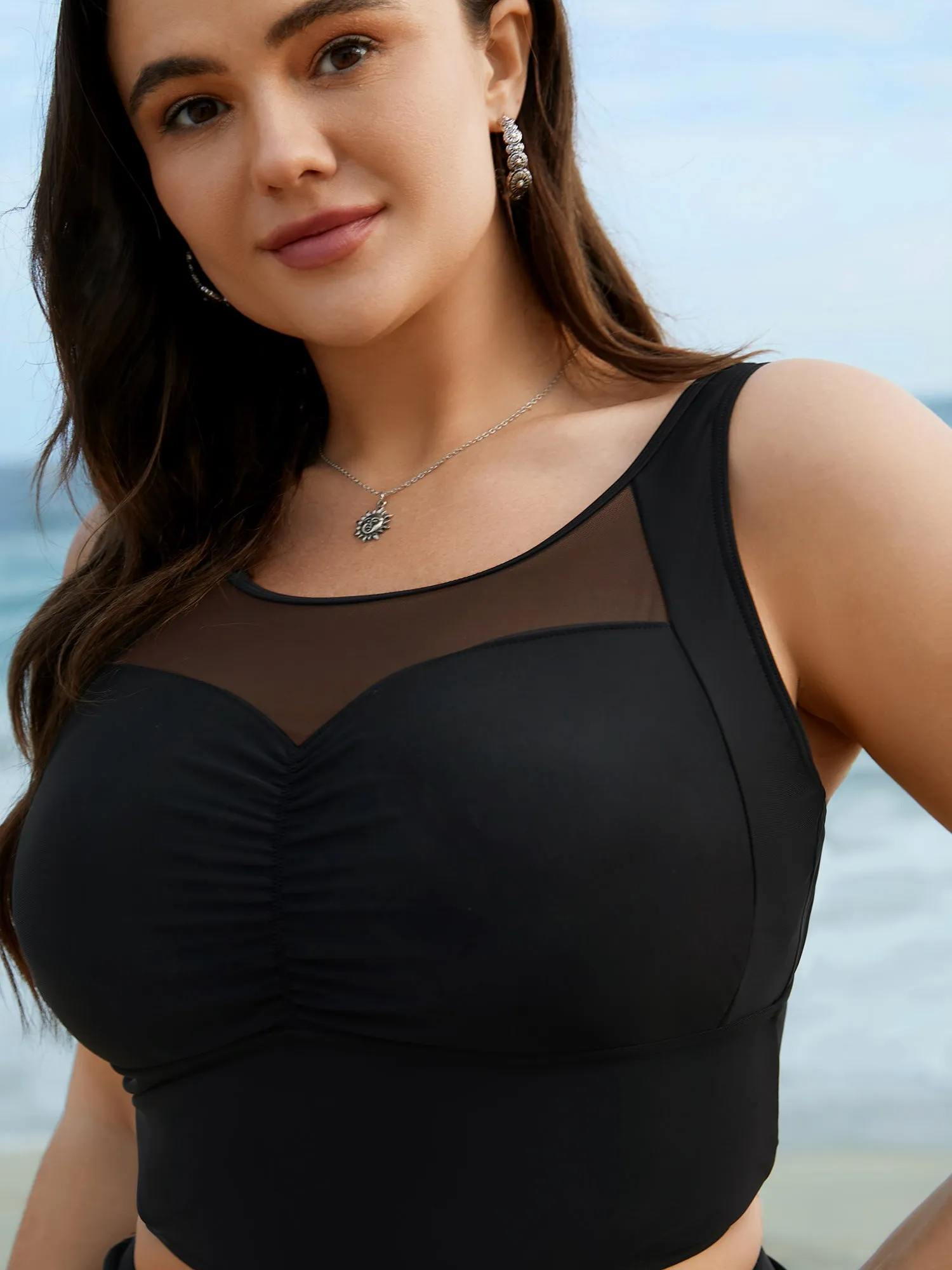 Sheer Sweetheart Neckline Adjustable Swim Top sold by Bloomchic product image thumbnail 4