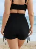 Ruched Drawstring Pocket Slim Swim Bottom sold by Bloomchic