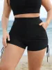 Ruched Drawstring Pocket Slim Swim Bottom sold by Bloomchic