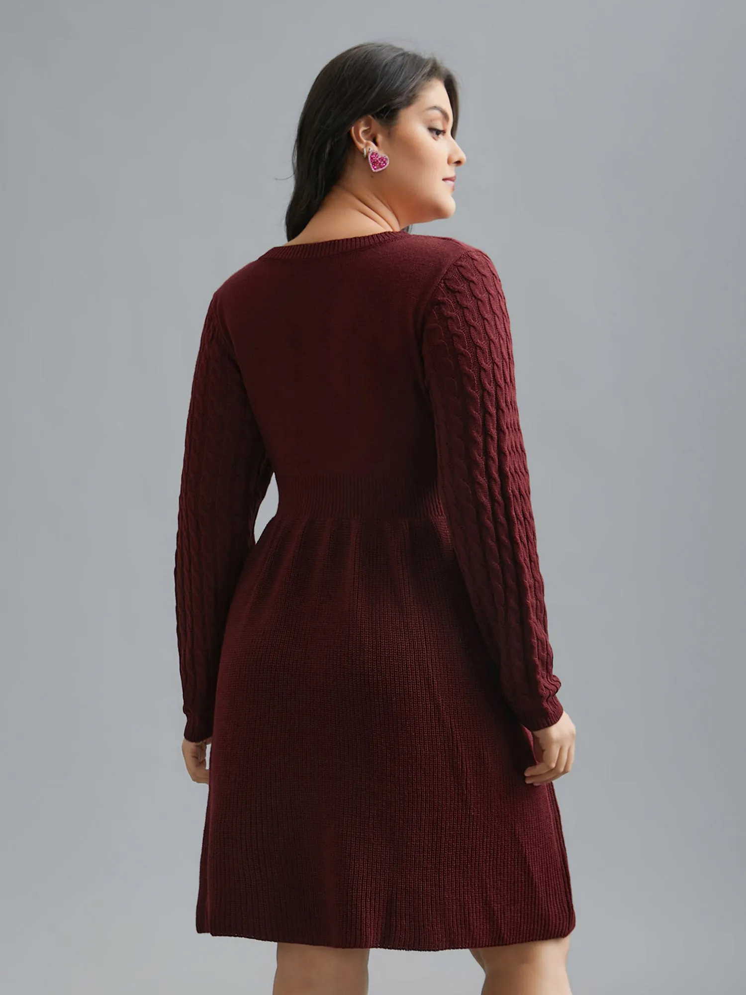 Heart Motif Contrast Textured Dress sold by Bloomchic product image thumbnail 2