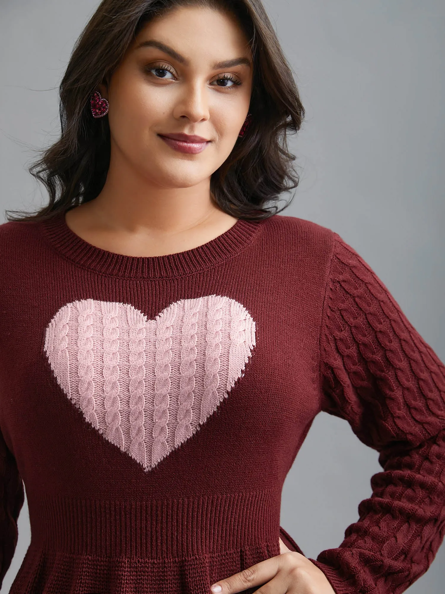 Heart Motif Contrast Textured Dress sold by Bloomchic product image thumbnail 5