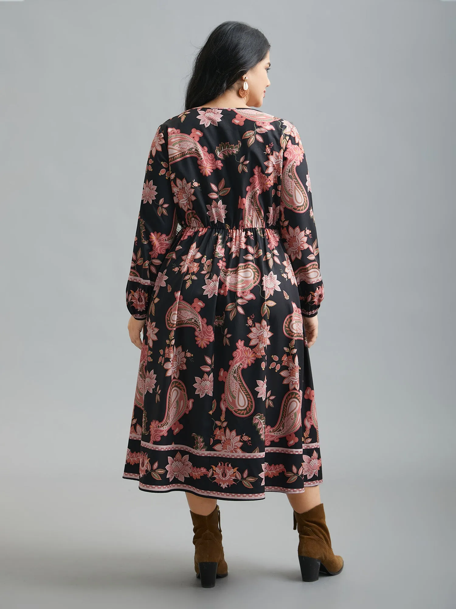 Floral Boho Print Neck Cut-Out Dress sold by Bloomchic product image thumbnail 4