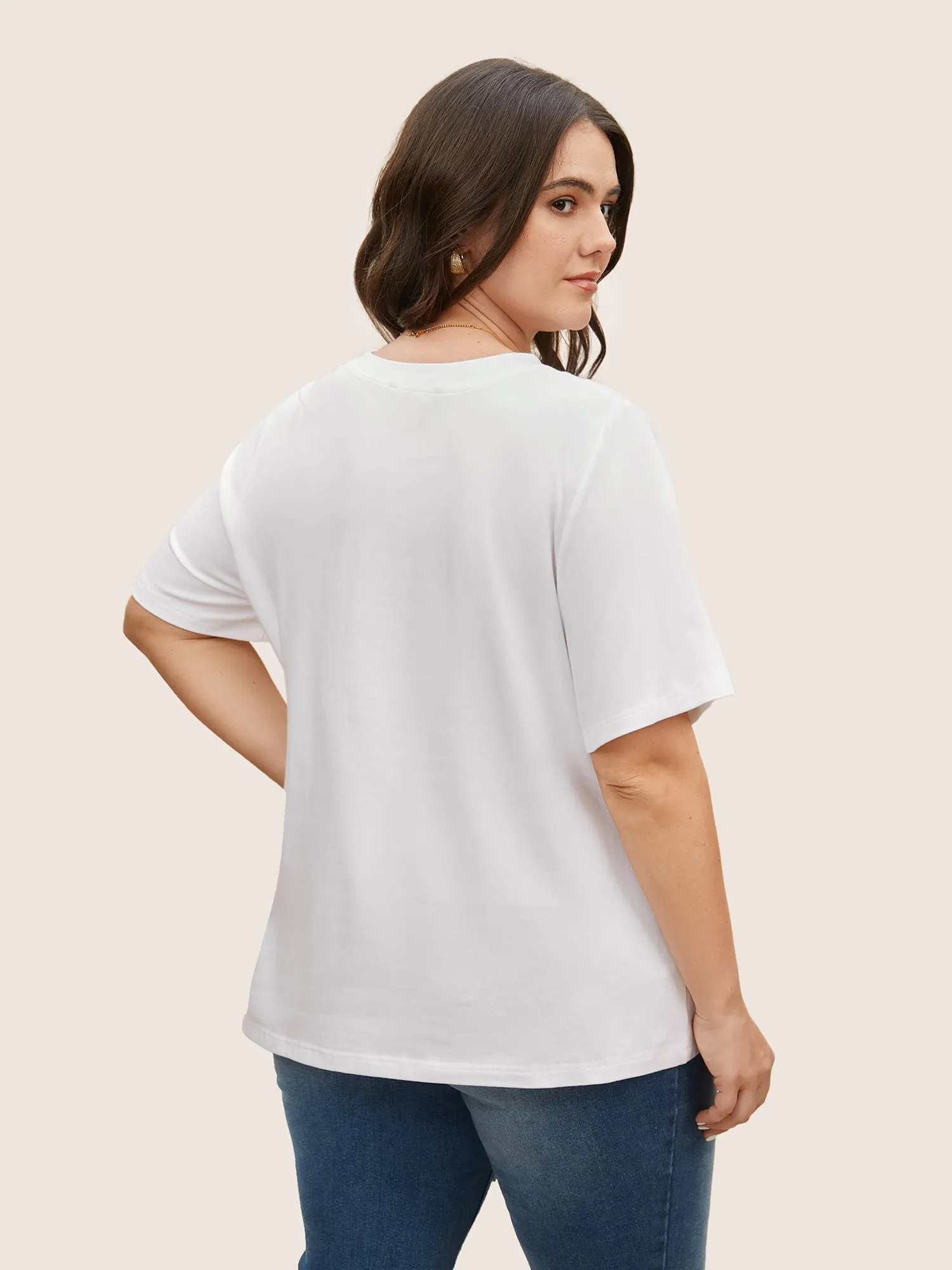 Natural Flowers Print Crew Neck T-shirt sold by Bloomchic product image thumbnail 2