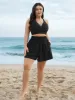 Shirred Pocket Elastic Waist Swim Bottom sold by Bloomchic
