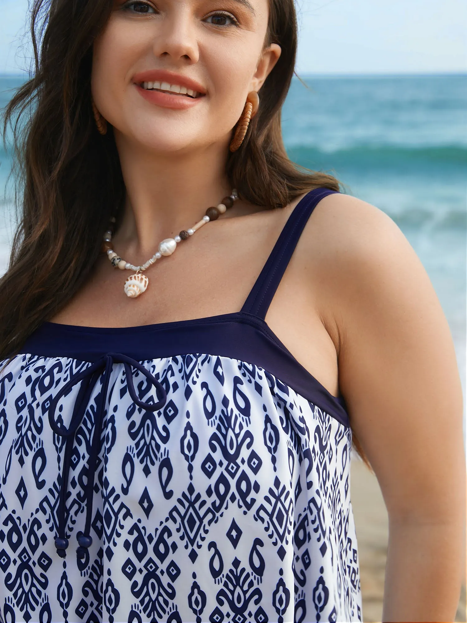 Boho Print Ties Adjustable Straps Swim Top sold by Bloomchic product image thumbnail 5