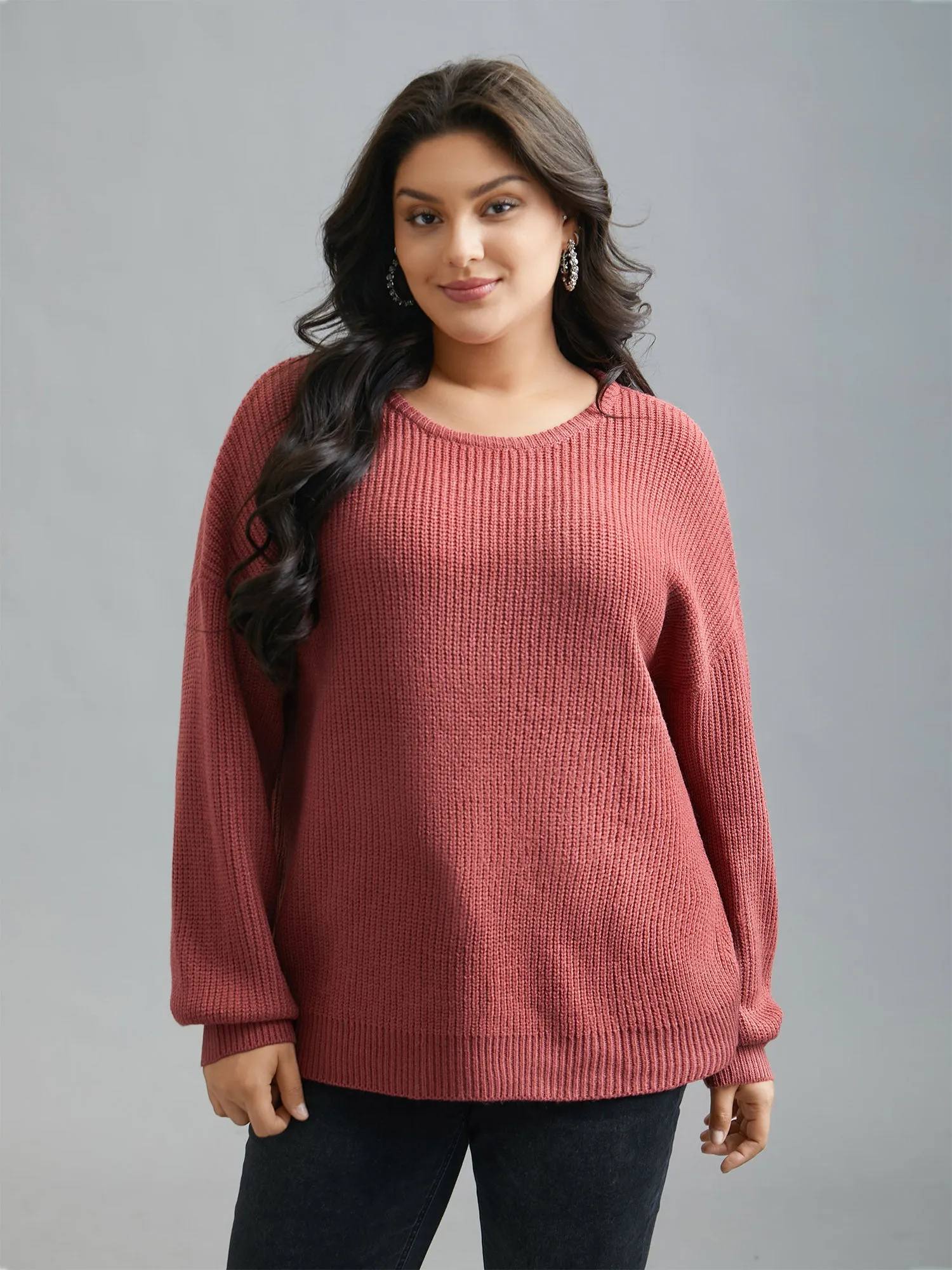 Open Wrap Back Textured Tied Pullover sold by Bloomchic product image thumbnail 2