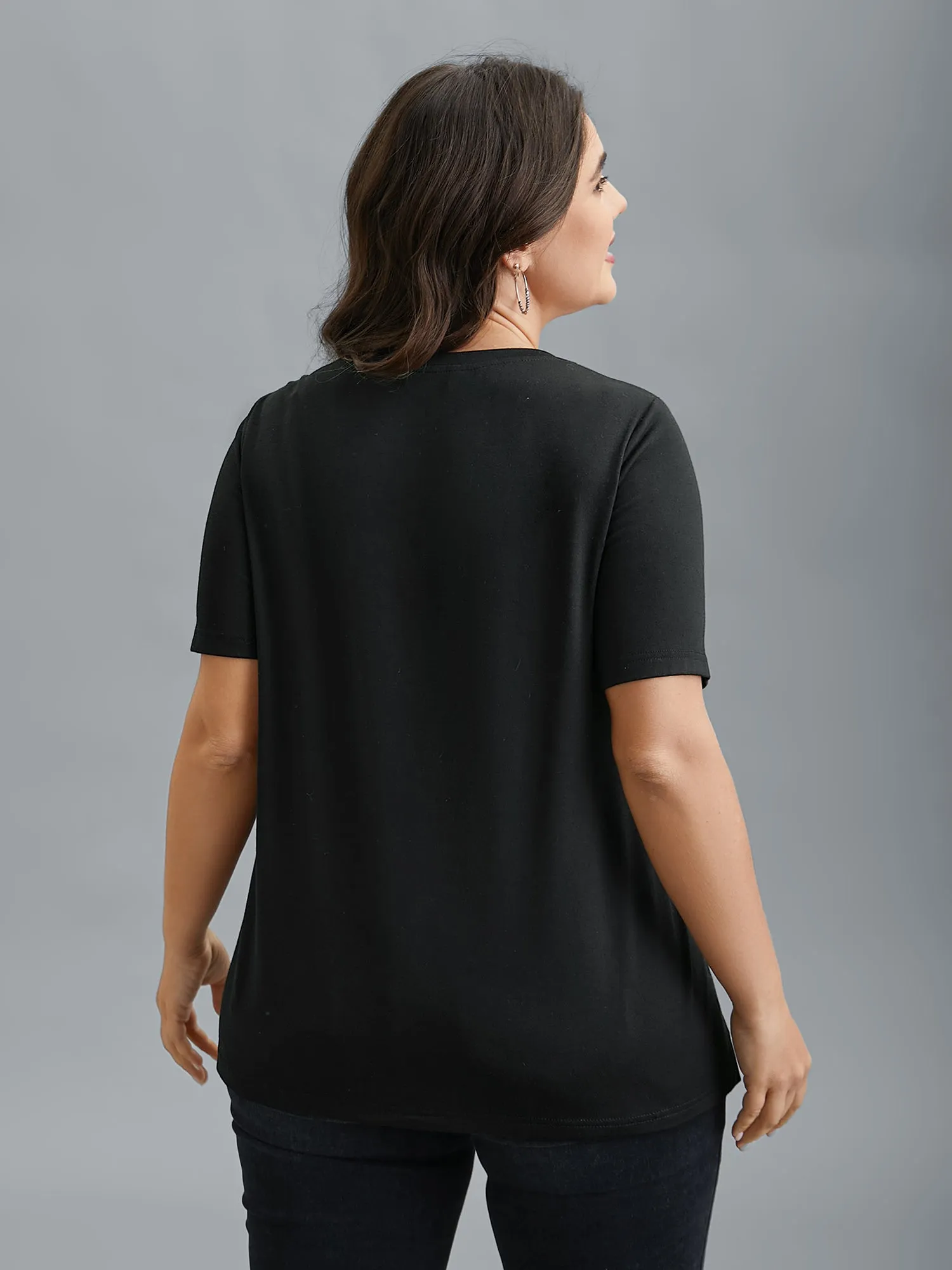 Leopard Print Contrast Patchwork Fitted T-Shirt sold by Bloomchic product image thumbnail 5