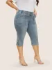 Vintage Elastic Waist Split Side Pull-on Jegging Jeans sold by Bloomchic