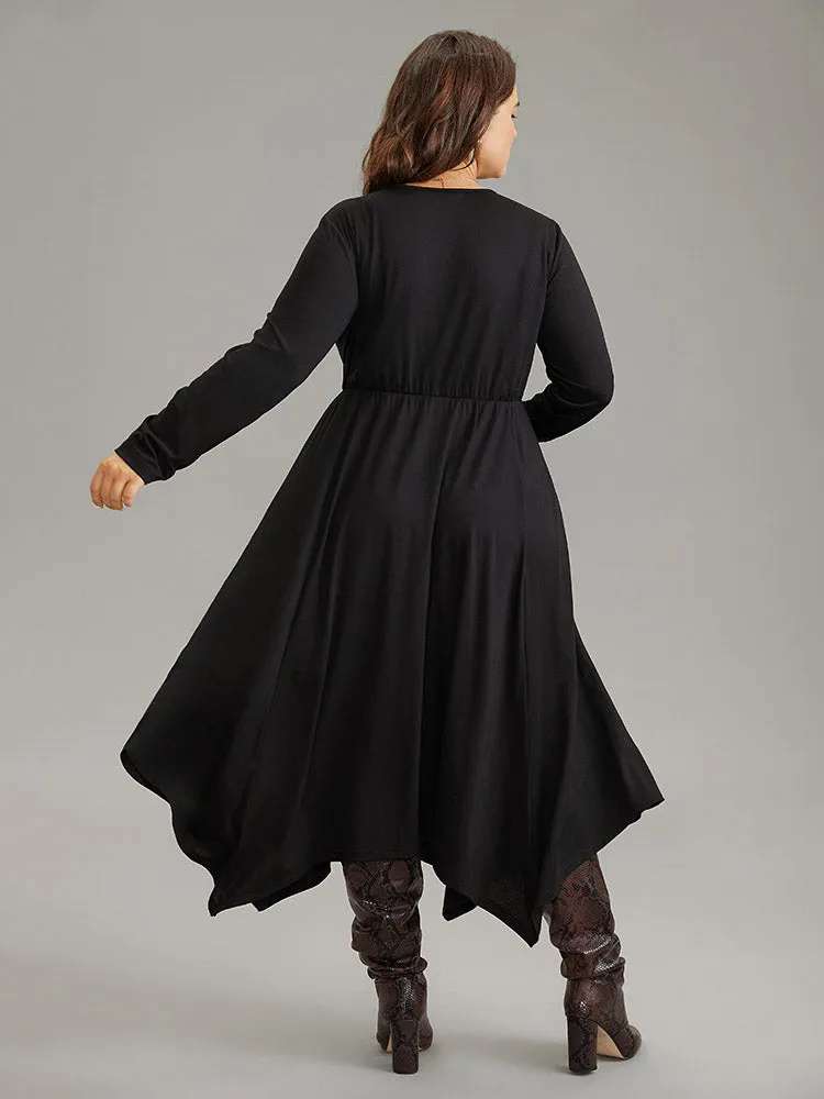 Supersoft Essentials Button Detail Hanky Hem Scoop Neck Dress sold by Bloomchic product image thumbnail 4