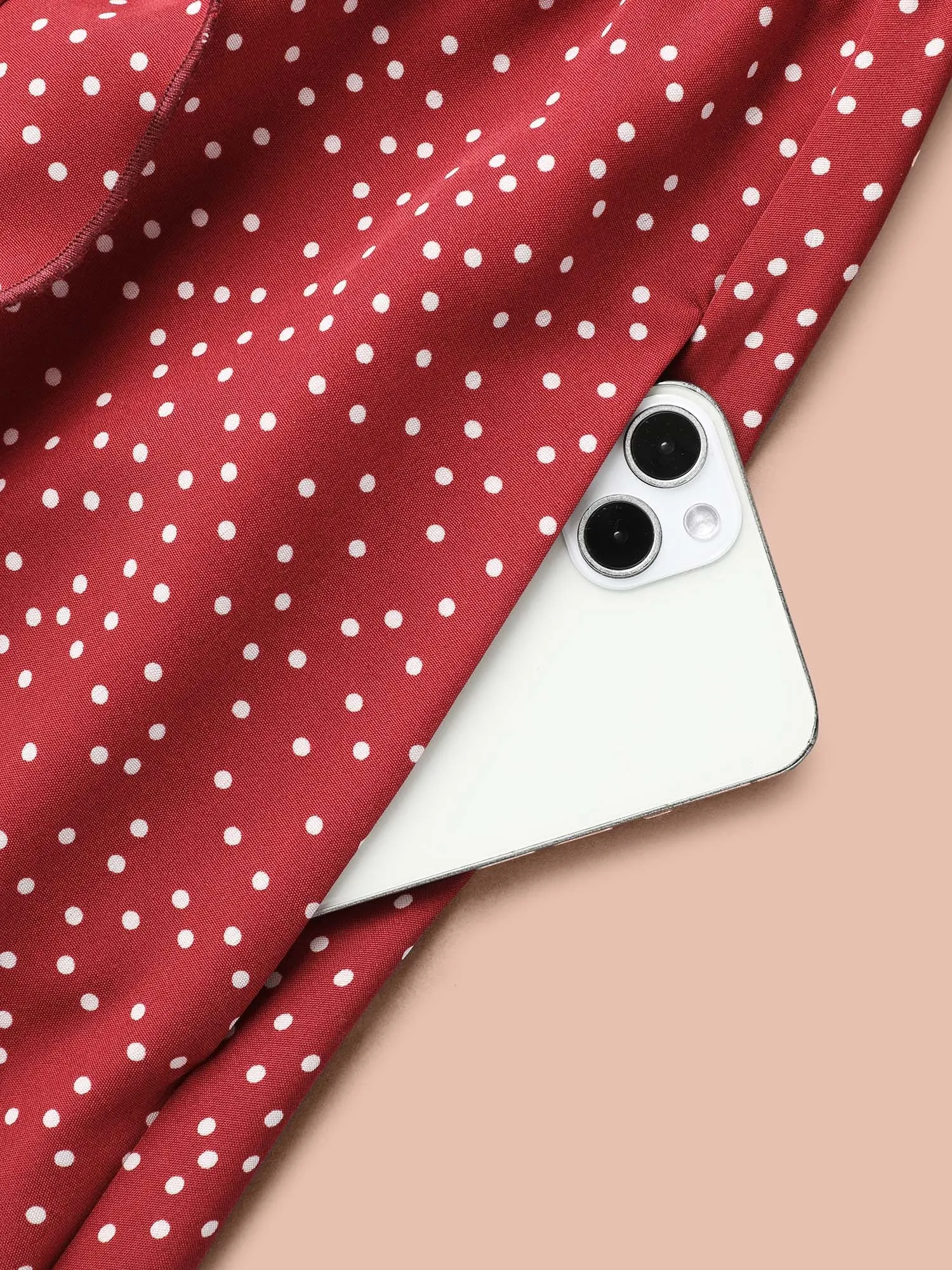 Polka Dots Waist-Tie Ruffled Midi Dress sold by Bloomchic product image thumbnail 5