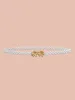Metallic Floral Buckle Beaded Belt sold by Bloomchic