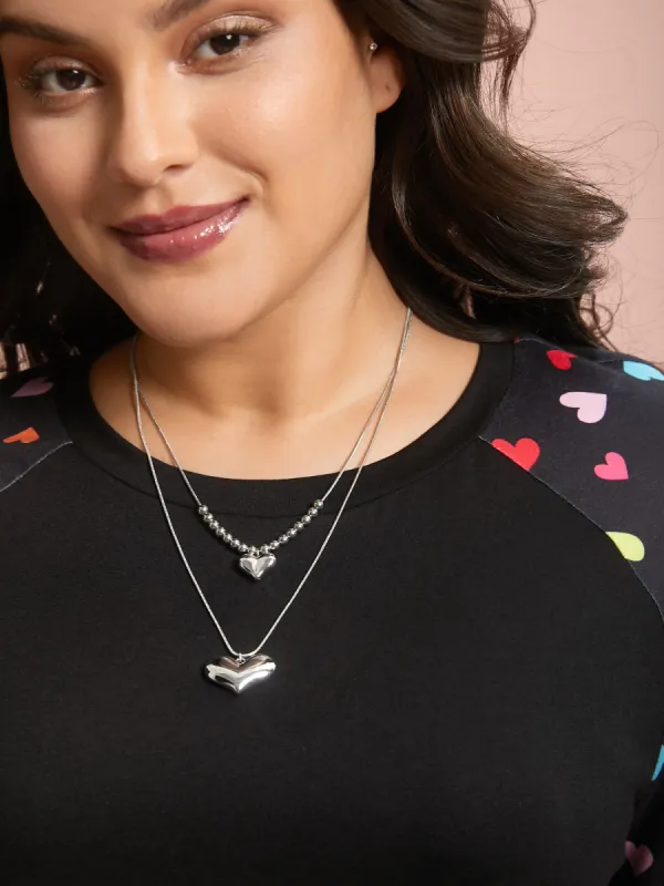 Multi-Chain Hearts Layered Necklace sold by Bloomchic