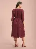 Floral Frill Trim Stretchy-Waist Sheer Midi Dress sold by Bloomchic