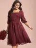 Floral Frill Trim Stretchy-Waist Sheer Midi Dress sold by Bloomchic