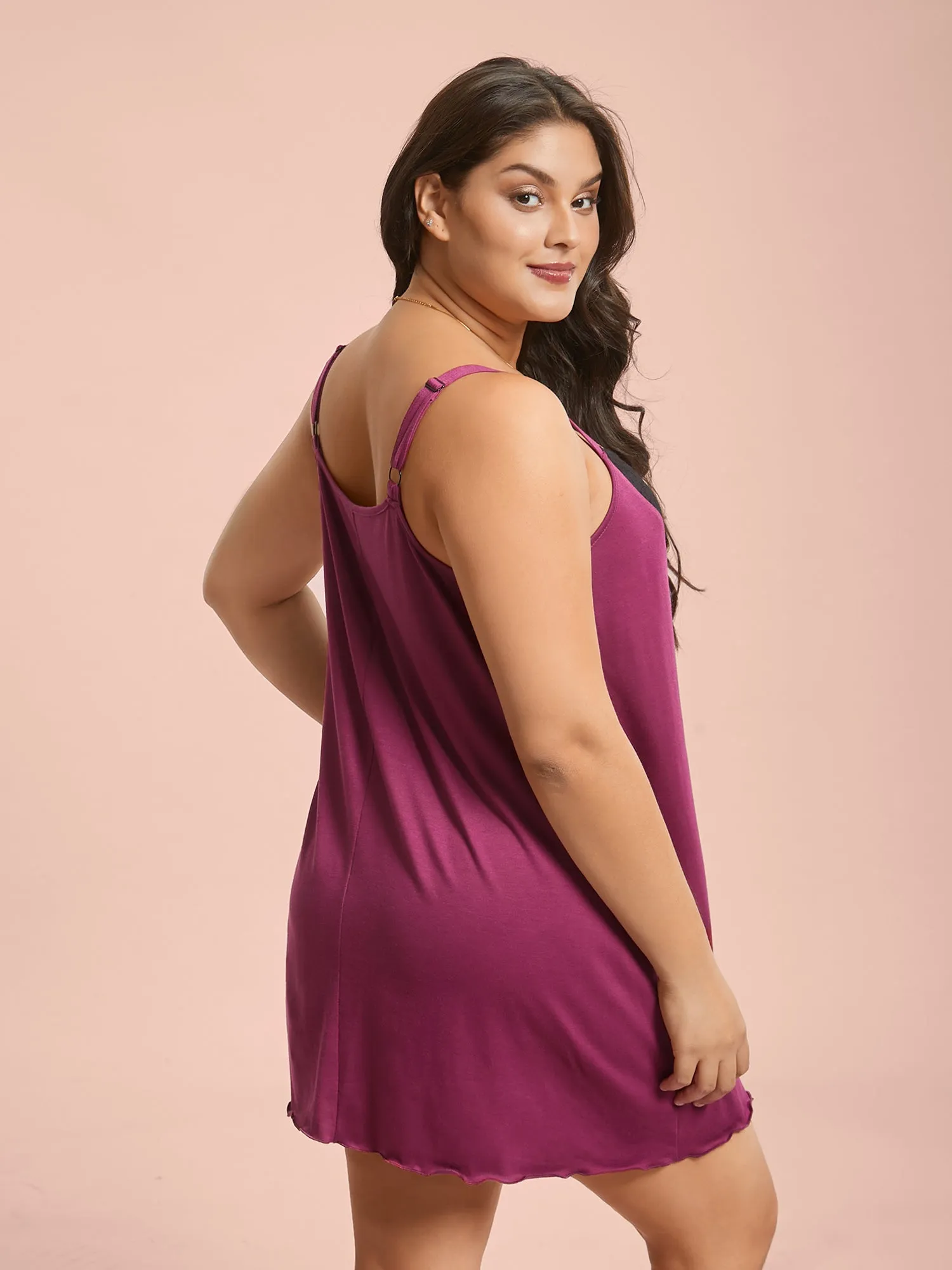 Crochet Lace Mesh Contrast Sleep Dress sold by Bloomchic product image thumbnail 4