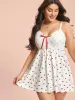 Bow Lace Heart Print Lounge Dress sold by Bloomchic