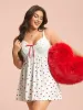 Bow Lace Heart Print Lounge Dress sold by Bloomchic