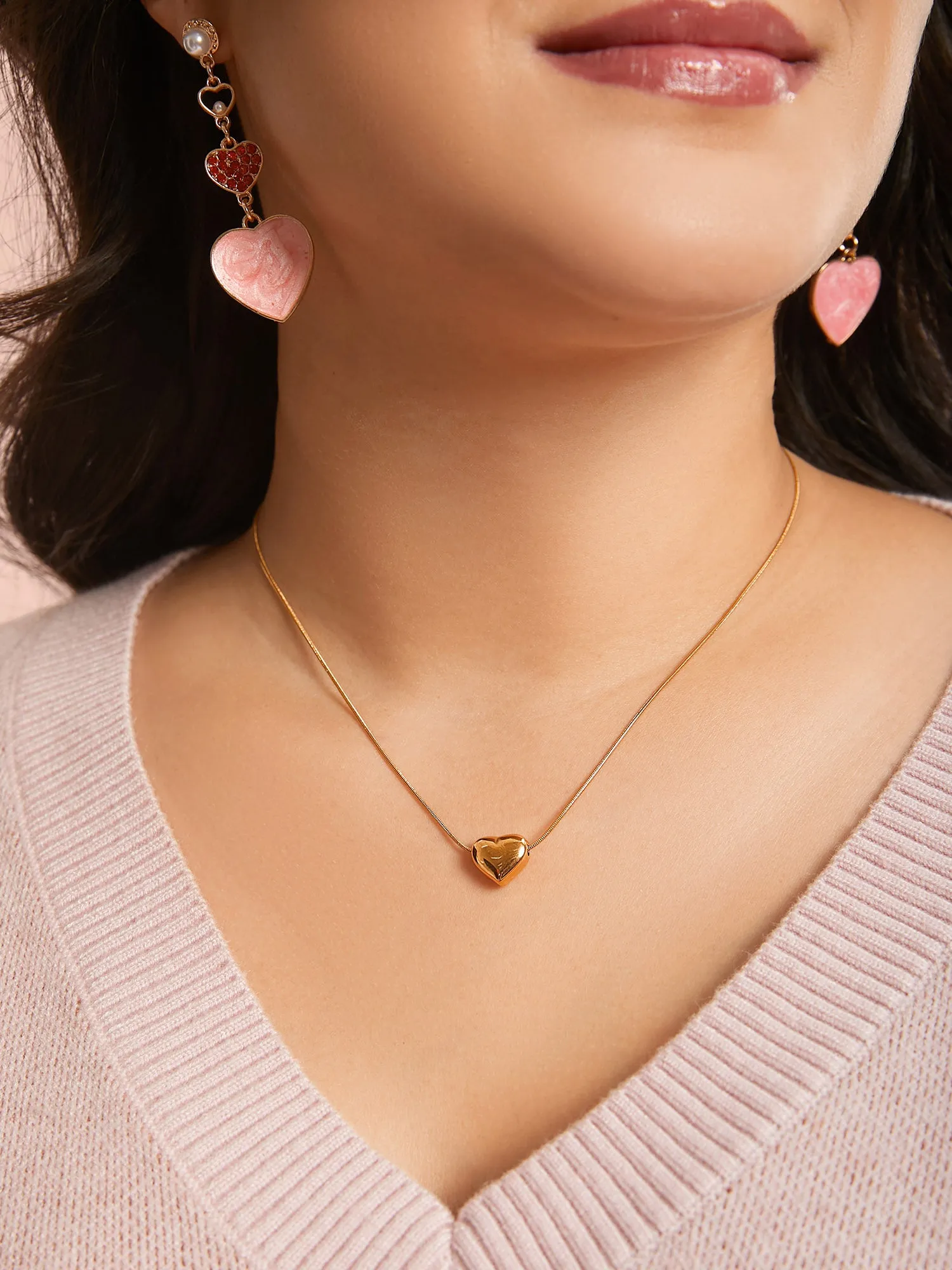 Gold-Tone Heart Necklace sold by Bloomchic product image thumbnail 4