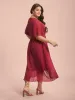Hi-Low Hem Plain Ruffle Sleeve Dress sold by Bloomchic