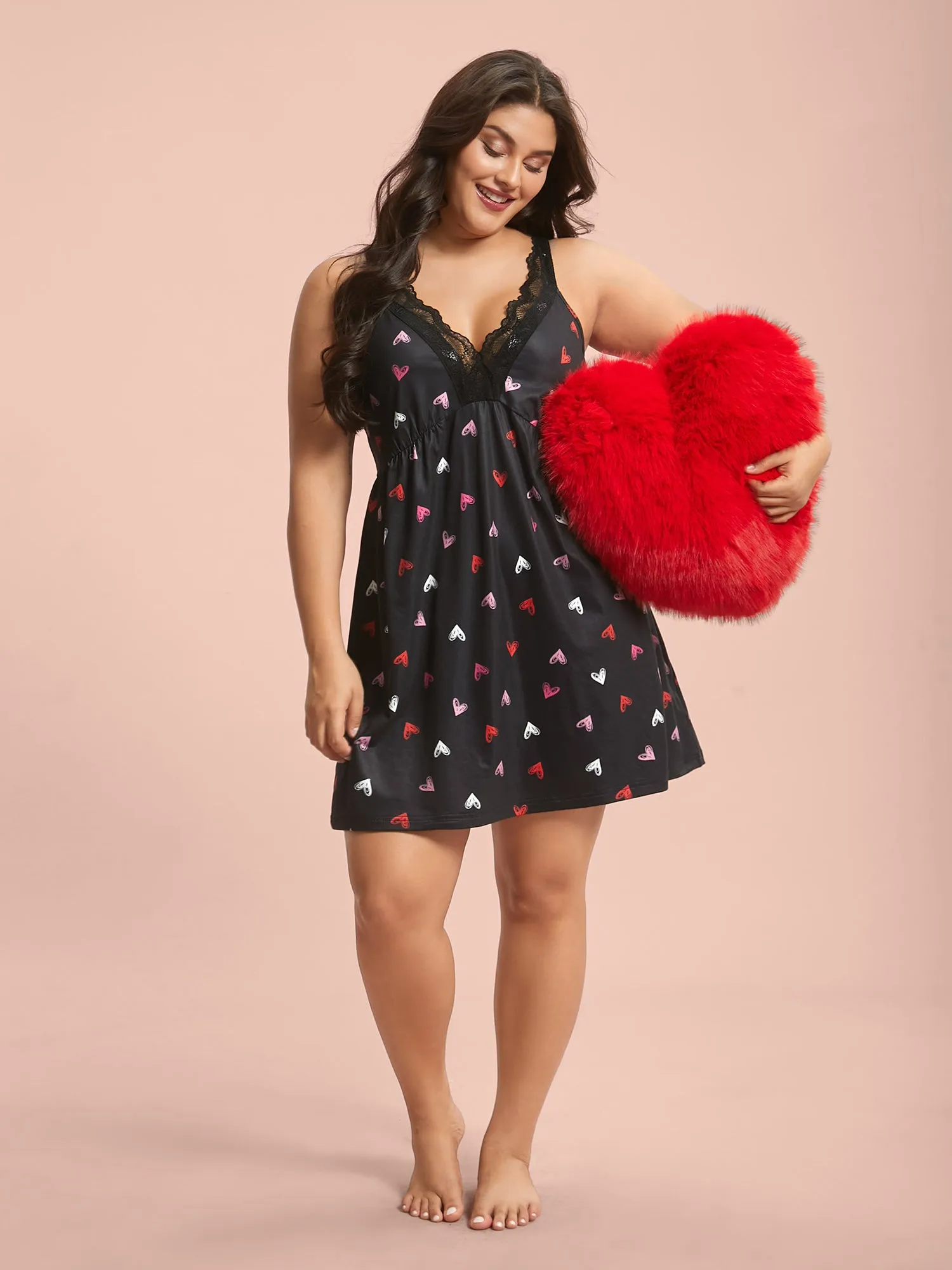 Multi-Color Lace Trim Stitch Lounge Dress sold by Bloomchic