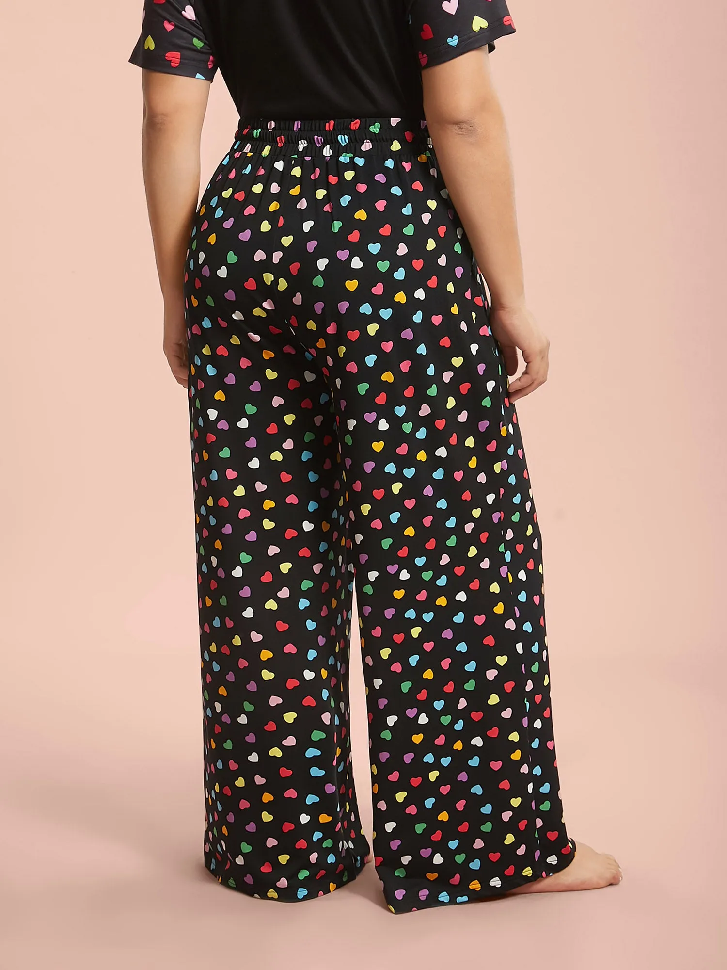 Multi-Color Heart Pattern Drawstring Lounge Bottoms sold by Bloomchic product image thumbnail 5